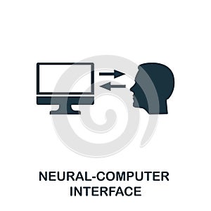 Neural-Computer Interface icon. Premium style design from future technology icons collection. Pixel perfect Neural