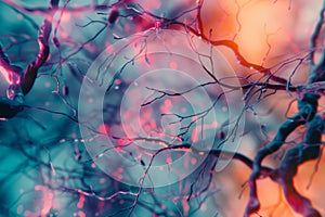 Neural connections form intricate networks in the brain, enabling communication and processing of information.