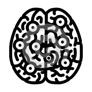 neural connectivity neuroscience neurology line icon vector illustration