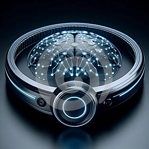 A neural interface headset, Ai generated image