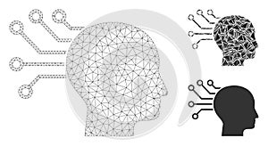 Neural Interface Vector Mesh Carcass Model and Triangle Mosaic Icon