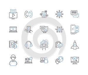 Neural nerks line icons collection. Artificial, Intelligence, Brain, Computation, Nerks, Learning, Synapse vector and