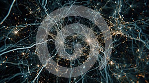 Neural Network Abstract Connection, Deep Learning Concept