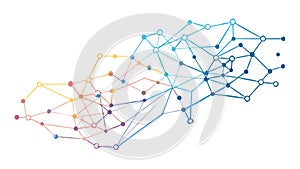 Neural Network Abstract Data Connection Grid Vector, vector design Generative AI