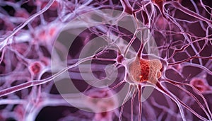 Neural network in action - A microscopic view of a neuron and its dendrites