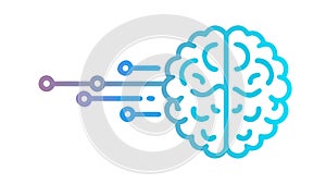 Neural Network AI Brain Processing Power Icon, vector design Generative AI