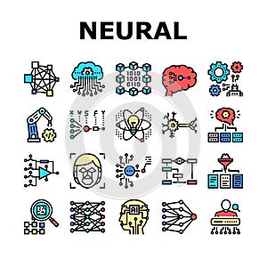 Neural Network And Ai Collection Icons Set Vector