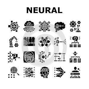 Neural Network And Ai Collection Icons Set Vector