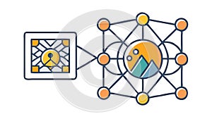 Neural Network AI Icon: Machine Learning Data Science, vector design Generative AI