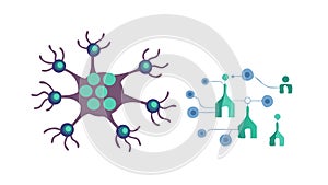 Neural Network AI System: Cognitive Computing Data Processing, vector design Generative AI