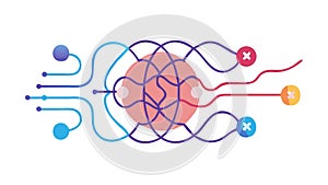 Neural Network, Artificial Intelligence, Brain Tech, Complex Data System, vector design Generative AI