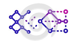 Neural Network Artificial Intelligence Data Science AI Icon, vector design Generative AI
