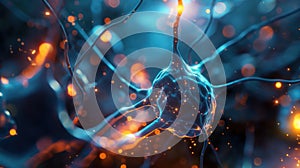 Neural network artificial intelligence tech abstract background. Generative AI