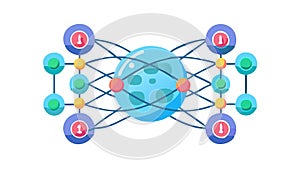 Neural Network Artificial Intelligence Technology, vector design Generative AI