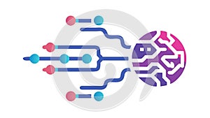 Neural Network Brain, Advanced AI Cognitive Computing, vector design Generative AI