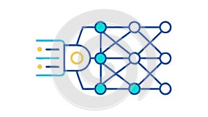 Neural Network Brain Icon: AI, Machine Learning, Data Processing vector design Generative AI