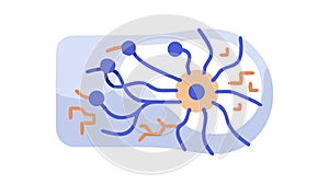 Neural Network Brain Icon: AI, Neuroscience Data Vector Design Generative AI