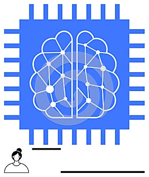 Neural Network Brain Inside Microchip Highlighting Artificial Intelligence and Technological Innovation