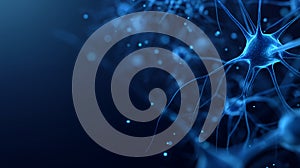 Neural Network Brain Visualization with Glowing Neural Nodes. Artificial Intelligence Deep Learning, Neural Depth.