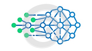 Neural Network Circuit Icon for AI Machine Learning, vector design Generative AI