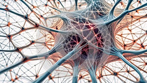 Neural network complexity, interconnecting nodes, synaptic patterns, and dynamic flows of information - AI generated