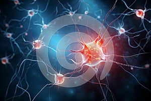 Neural network concept, artificial intelligence synapse connection. Generative AI