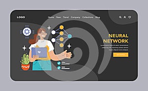 Neural Network concept. Flat vector