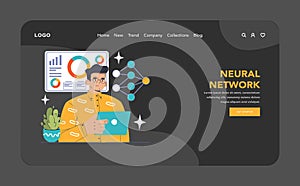 Neural Network concept. Flat vector