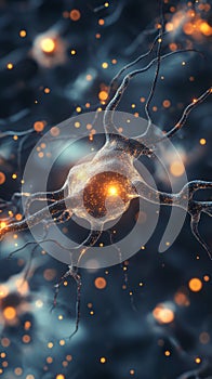 Neural Network Concept with Glowing Connections photo