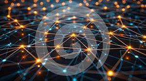 Neural Network Connection Points: AI, Data, Tech Abstract Background