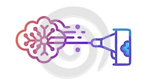 Neural Network Data Flow, abstract brain and information processing, vector design Generative AI
