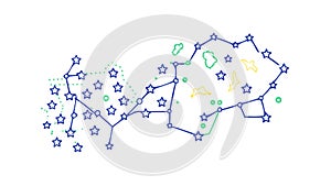 Neural Network Data Flow, Artificial Intelligence and Learning, vector design Generative AI