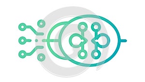 Neural Network Data Processing: Interconnected Intelligence Icon, vector design Generative AI