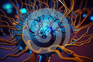 neurons of neural network of electronic brain