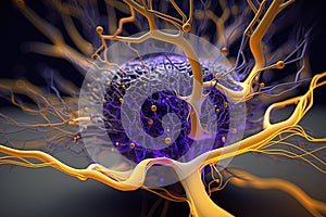 neurons of neural network of electronic brain