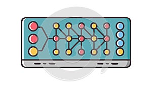 Neural Network Grid: AI Machine Learning Processing Icon, vector design Generative AI