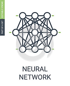 Neural Network Icon Knots Cluster of Neural Web Icon