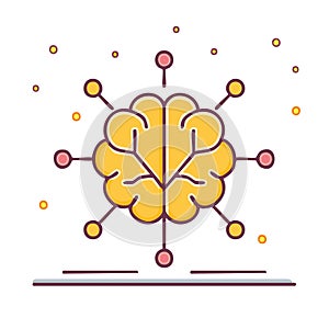Neural network icon representing artificial intelligence, machine learning, and brain connections