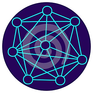 Neural Network icon. Vector thin line illustration