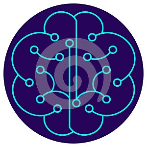 Neural Network icon. Vector thin line illustration