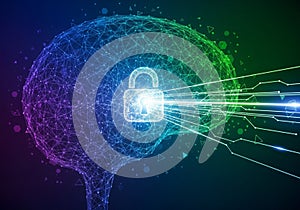 Interconnected lines and nodes in a gradient of blue, green, and