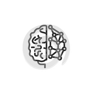 Neural network line icon