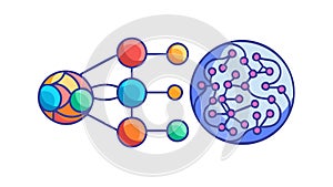 Neural Network Node Connection, vector design Generative AI
