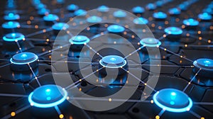 Neural Network Nodes Connection, Abstract Technology Background, Artificial Intelligence, Data Science