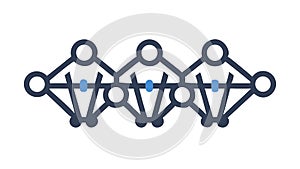 Neural Network Nodes Icon for AI Data, vector design Generative AI