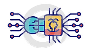 Neural Network Processor: Advanced AI Circuitry Vector Icon, vector design Generative AI