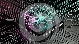 Neural Network on a Processor Chip Representing Artificial Intelligence Technology