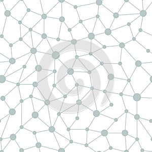Neural network seamless pattern. Neural network of nodes and connections. Vector