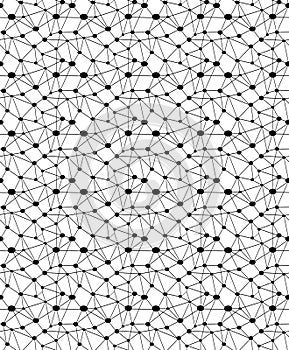 Neural network seamless pattern. Neural network of nodes and connections. Vector illustration
