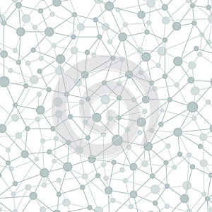 Neural network seamless pattern. Neural network of nodes and connections. Vector